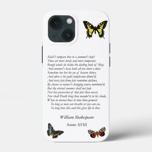 Sonnet # 18 von William Shakespeare Case-Mate iPhone Hülle (Rückseite)