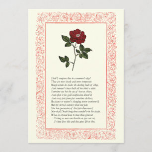 Sonnet # 18 von William Shakespeare Einladung