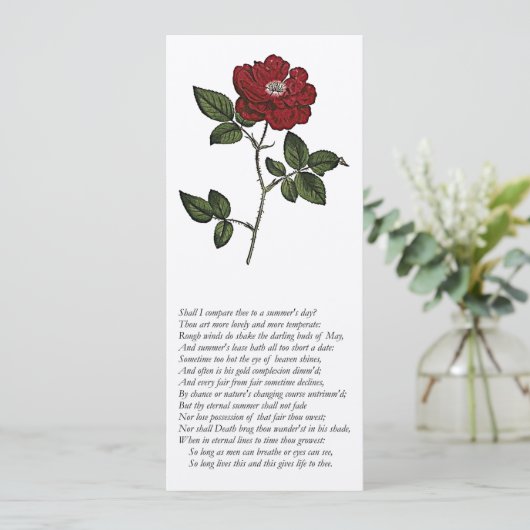 Sonnet # 18 von William Shakespeare Einladung (Stehend Vorderseite)