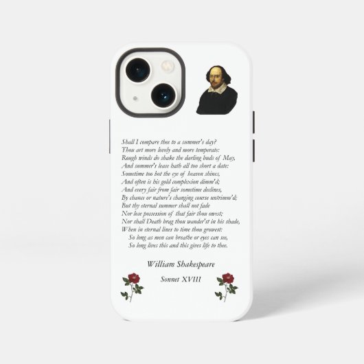 Sonnet # 18 von William Shakespeare iPhone Hülle (Rückseite)
