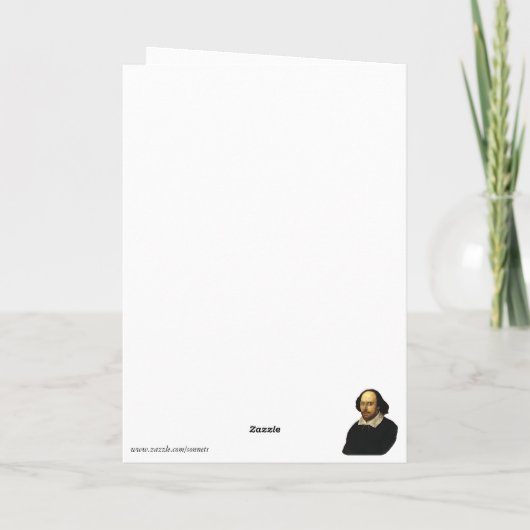 Sonnet # 18 von William Shakespeare Karte (Rückseite)