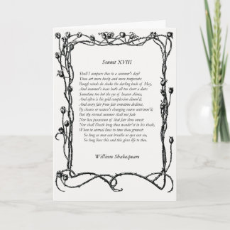 Sonnet # 18 von William Shakespeare Karte