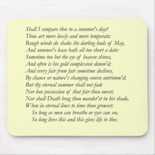 Sonnet # 18 von William Shakespeare Mousepad
