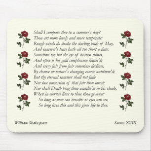 Sonnet # 18 von William Shakespeare Mousepad