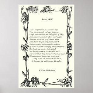 Sonnet # 18 von William Shakespeare Poster