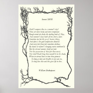 Sonnet # 18 von William Shakespeare Poster