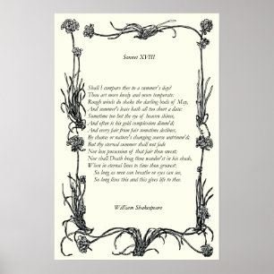 Sonnet # 18 von William Shakespeare Poster