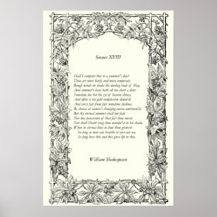 Sonnet # 18 von William Shakespeare Poster
