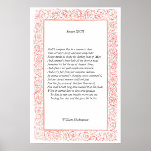Sonnet # 18 von William Shakespeare Poster