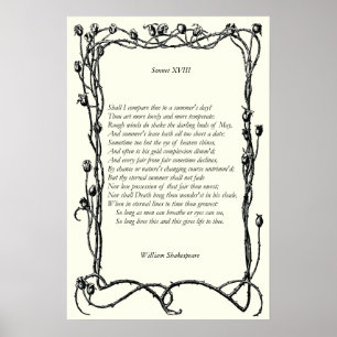 Sonnet # 18 von William Shakespeare Poster