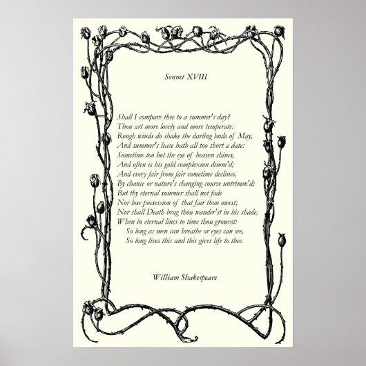 Sonnet # 18 von William Shakespeare Poster (Vorne)