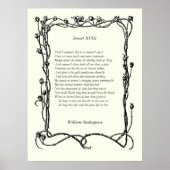 Sonnet # 18 von William Shakespeare Poster (Vorne)