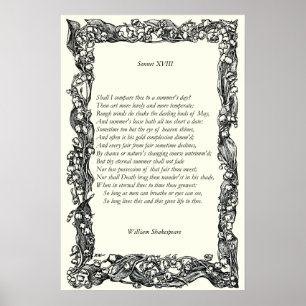 Sonnet # 18 von William Shakespeare Poster