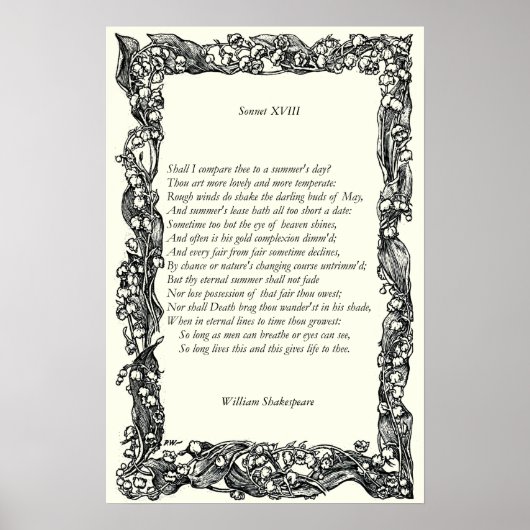 Sonnet # 18 von William Shakespeare Poster (Vorne)