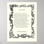 Sonnet # 18 von William Shakespeare Poster (Vorne)