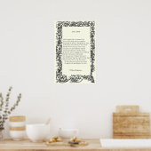 Sonnet # 18 von William Shakespeare Poster (Küche)