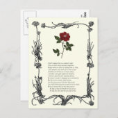 Sonnet # 18 von William Shakespeare Postkarte (Vorne/Hinten)