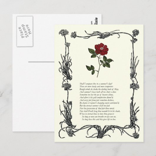 Sonnet # 18 von William Shakespeare Postkarte (Vorne/Hinten)