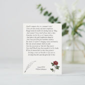 Sonnet # 18 von William Shakespeare Postkarte (Stehend Vorderseite)