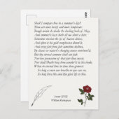 Sonnet # 18 von William Shakespeare Postkarte (Vorne/Hinten)