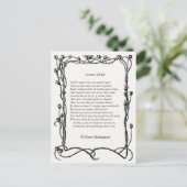 Sonnet # 18 von William Shakespeare Postkarte (Stehend Vorderseite)