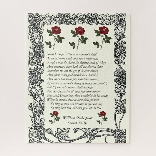 Sonnet # 18 von William Shakespeare Puzzle (Vertikal)