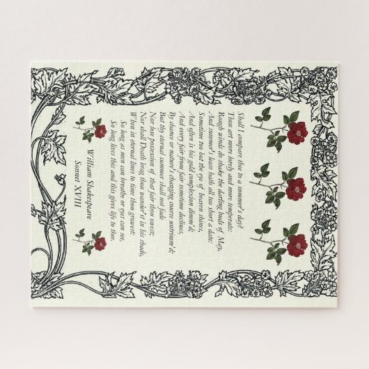 Sonnet # 18 von William Shakespeare Puzzle (Horizontal)