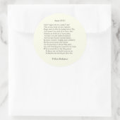 Sonnet # 18 von William Shakespeare Runder Aufkleber (Tasche)
