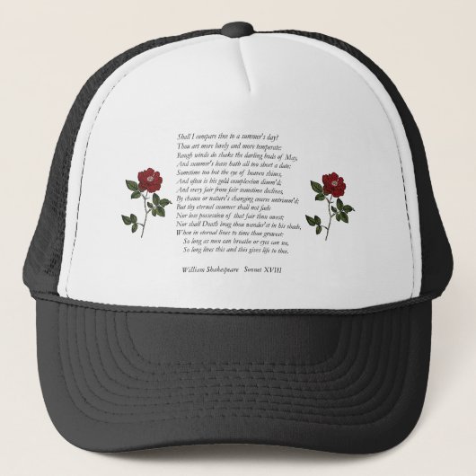 Sonnet # 18 von William Shakespeare Truckerkappe (Vorderseite)