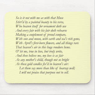 Sonnet # 21 von William Shakespeare Mousepad