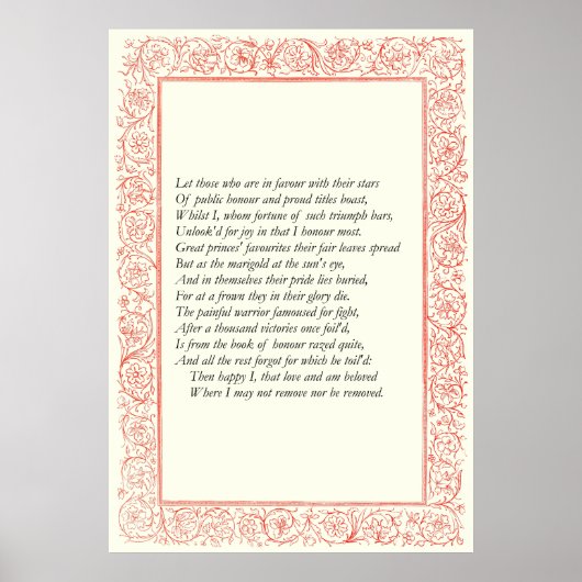 Sonnet # 25 von William Shakespeare Poster (Vorne)
