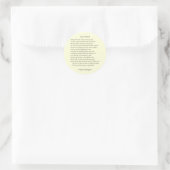 Sonnet # 27 von William Shakespeare Runder Aufkleber (Tasche)
