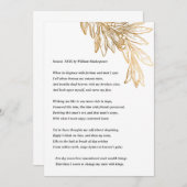 Sonnet 29 von William Shakespeare Note Card Dankeskarte (Vorne/Hinten)