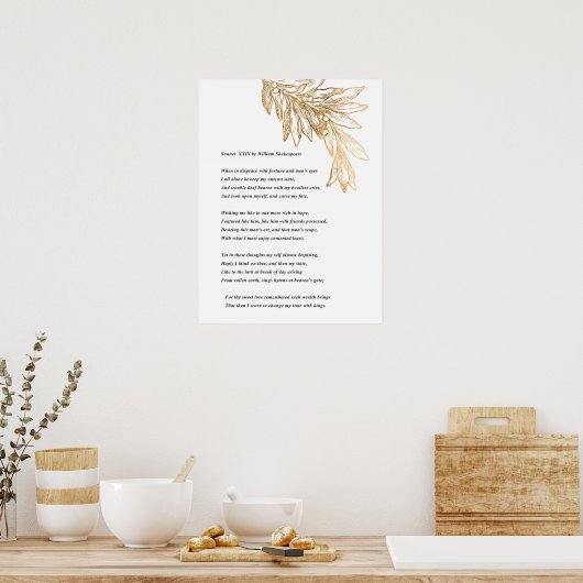 Sonnet 29 von William Shakespeare Poster (Küche)