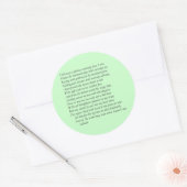 Sonnet # 33 von William Shakespeare Runder Aufkleber (Umschlag)