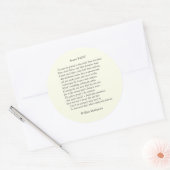 Sonnet # 35 von William Shakespeare Runder Aufkleber (Umschlag)