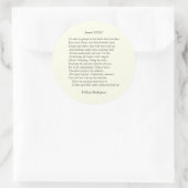 Sonnet # 35 von William Shakespeare Runder Aufkleber (Tasche)