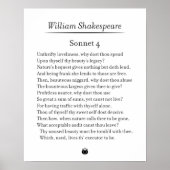 Sonnet 4 von William Shakespeare Poster (Vorne)