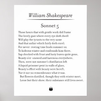 Sonnet 5 von William Shakespeare Poster