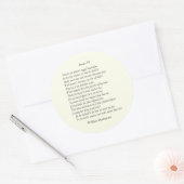 Sonnet # 6 von William Shakespeare Runder Aufkleber (Umschlag)