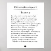 Sonnet 7 von William Shakespeare Poster (Vorne)