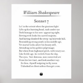 Sonnet 7 von William Shakespeare Poster