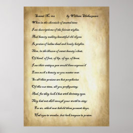 Sonnet Nr. 106 von William Shakespeare Poster
