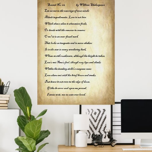 Sonnet Nr. 116 von William Shakespeare Poster (Heimbüro)