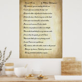 Sonnet Nr. 130 von William Shakespeare Poster (Küche)