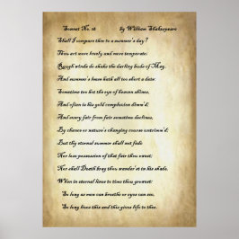 Sonnet Nr. 18 von William Shakespeare Poster