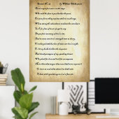 Sonnet Nr. 23 von William Shakespeare Poster (Heimbüro)