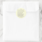 Sonnet Nr. 3 von William Shakespeare Runder Aufkleber (Tasche)