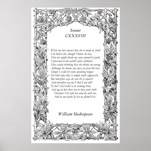 Sonnet Number 138 by William Shakespeare Poster (Vorne)