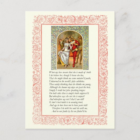 Sonnet Number 138 by William Shakespeare Postkarte (Vorderseite)